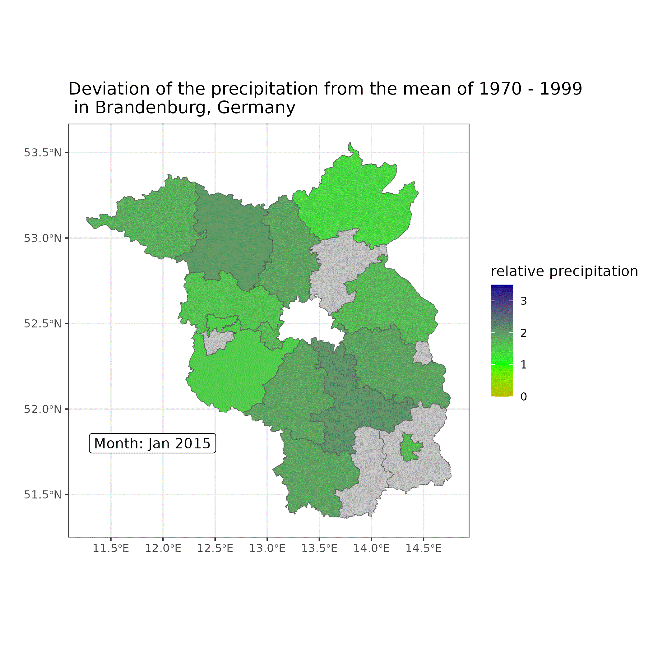 Animation of the choropleth map